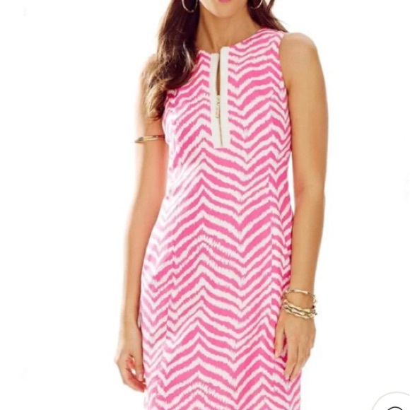 Lily Pulitzer Penelope shift dress in tropical pink zebra size 2 - Picture 2 of 5
